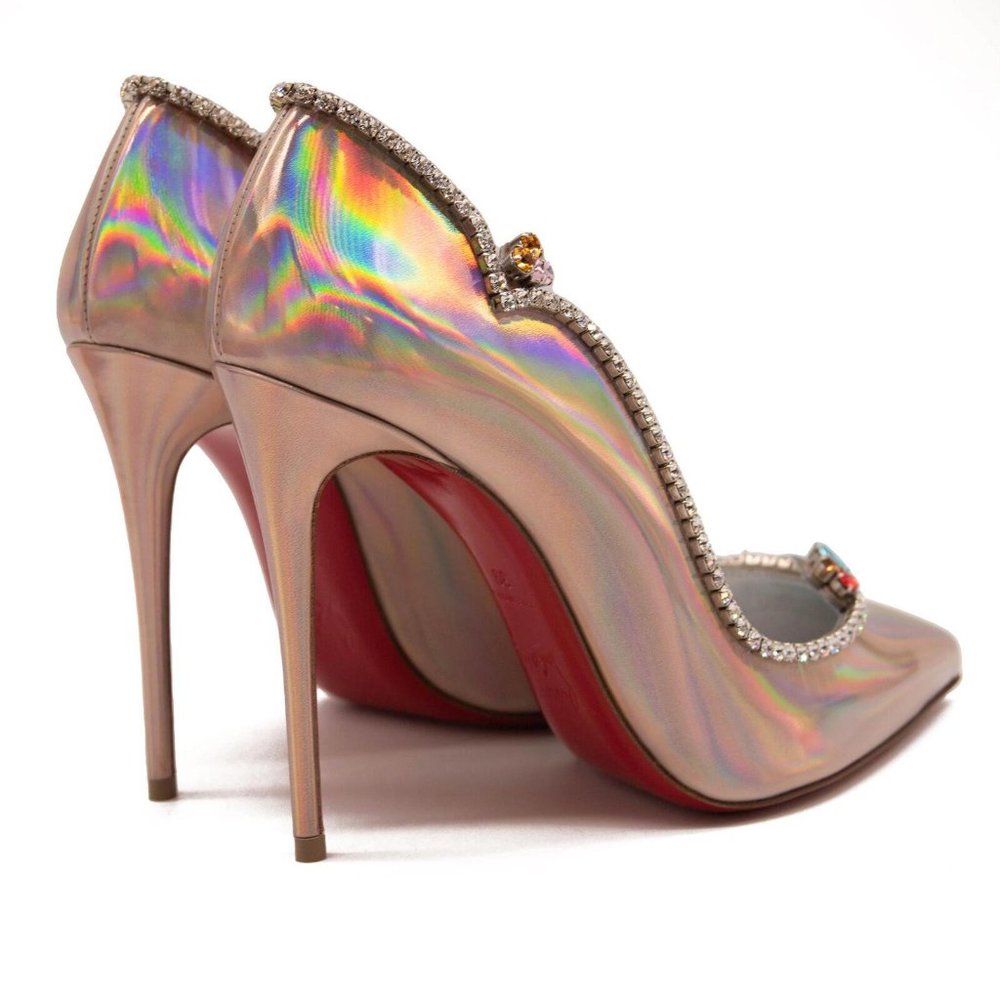 Christian Louboutin Chick Queen Pointed Toe Pump Wood Rose 37 EU - Picture 4 of 9